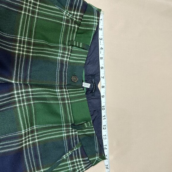 Green and Navy Tartan Plaid Lined Pants Size 8 - Picture 10 of 12